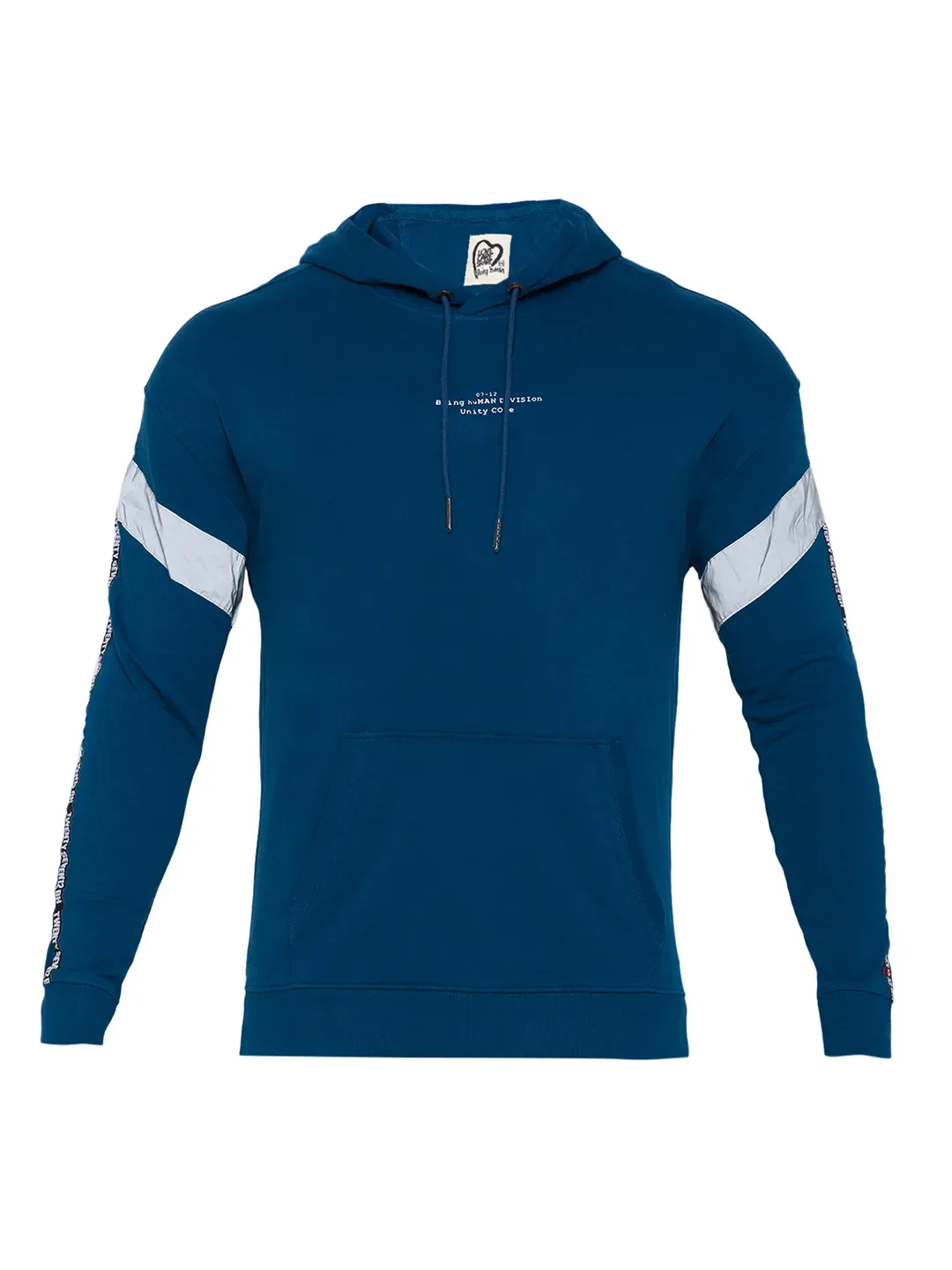 Blue Regular Fit  Long Sleeves Cotton Men's Hoodie by Being Human Clothing - Image 8