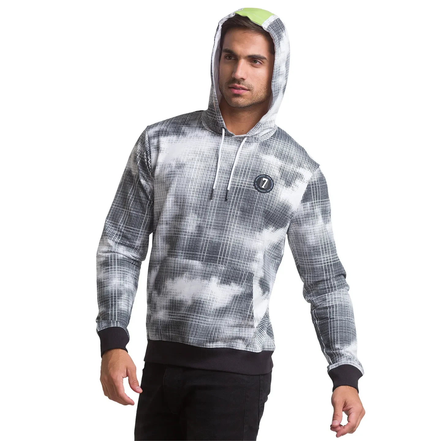 White Regular Fit Long Sleeves Cotton Men's Hoodie by Being Human Clothing - Image 2