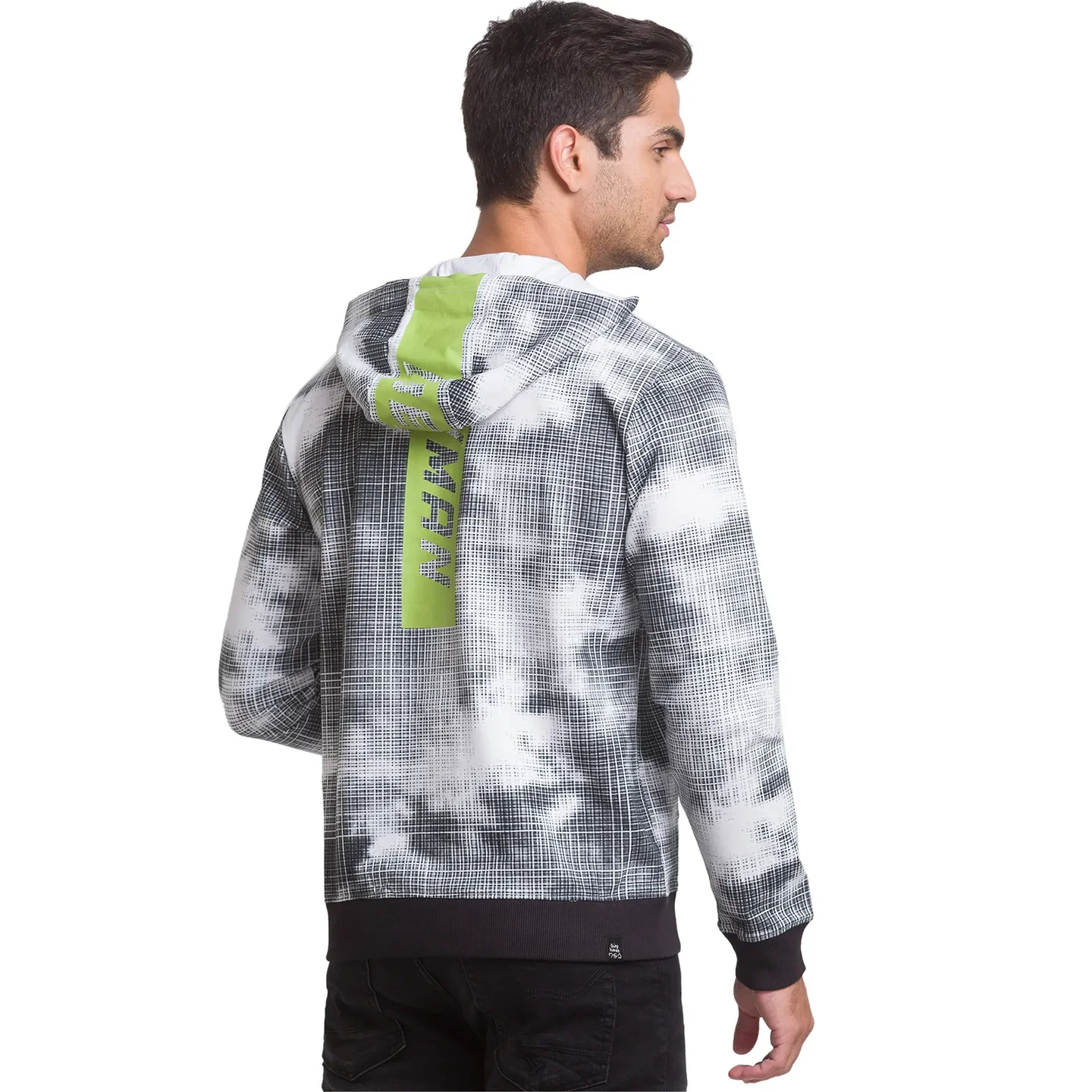 White Regular Fit Long Sleeves Cotton Men's Hoodie by Being Human Clothing - Image 4