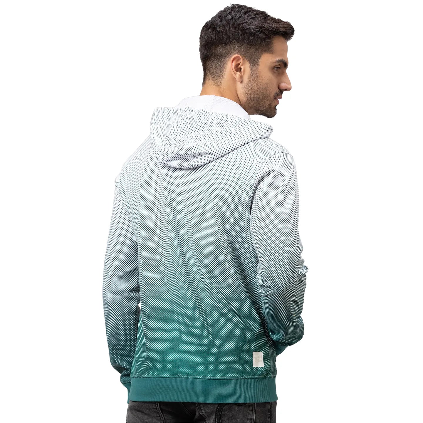 White Regular Fit  Long Sleeves Cotton Men's Hoodie by Being Human Clothing - Image 3