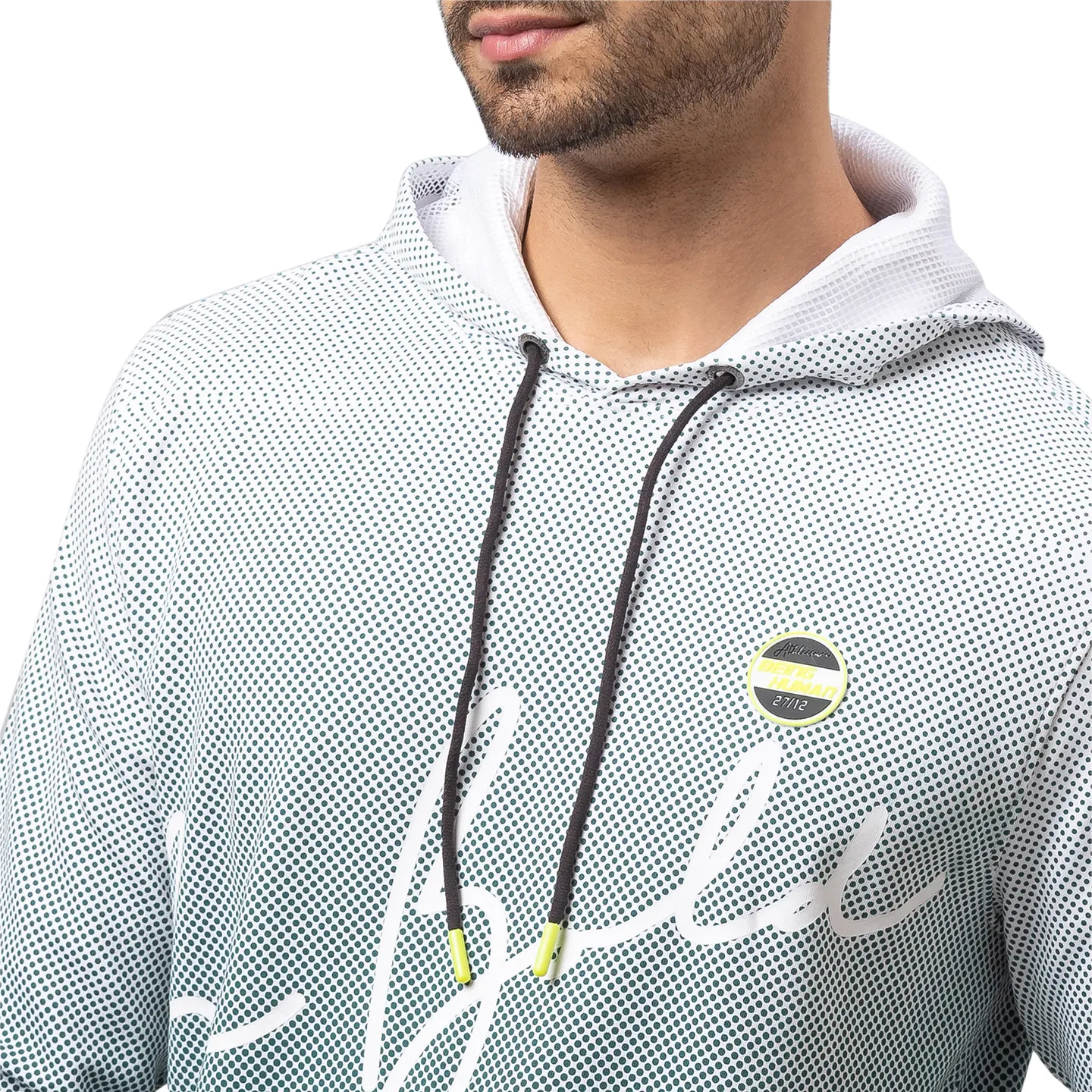 White Regular Fit  Long Sleeves Cotton Men's Hoodie by Being Human Clothing - Image 5