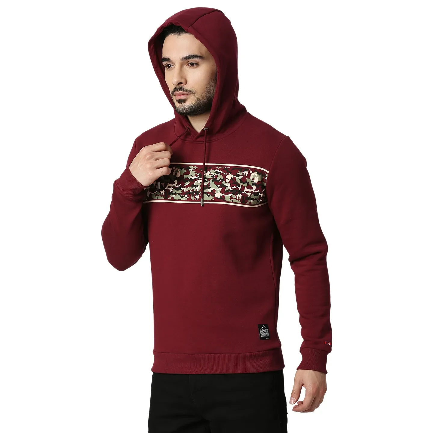 Wine Regular Fit Men's Hoodie by Being Human Clothing - Image 2
