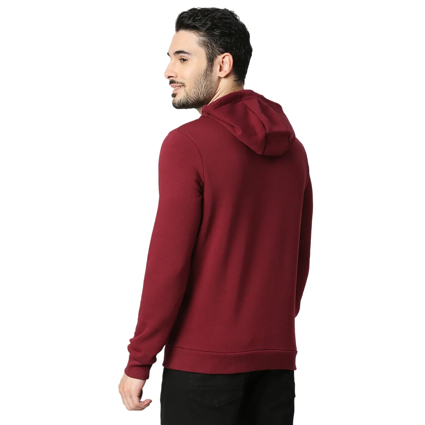 Wine Regular Fit Men's Hoodie by Being Human Clothing - Image 3