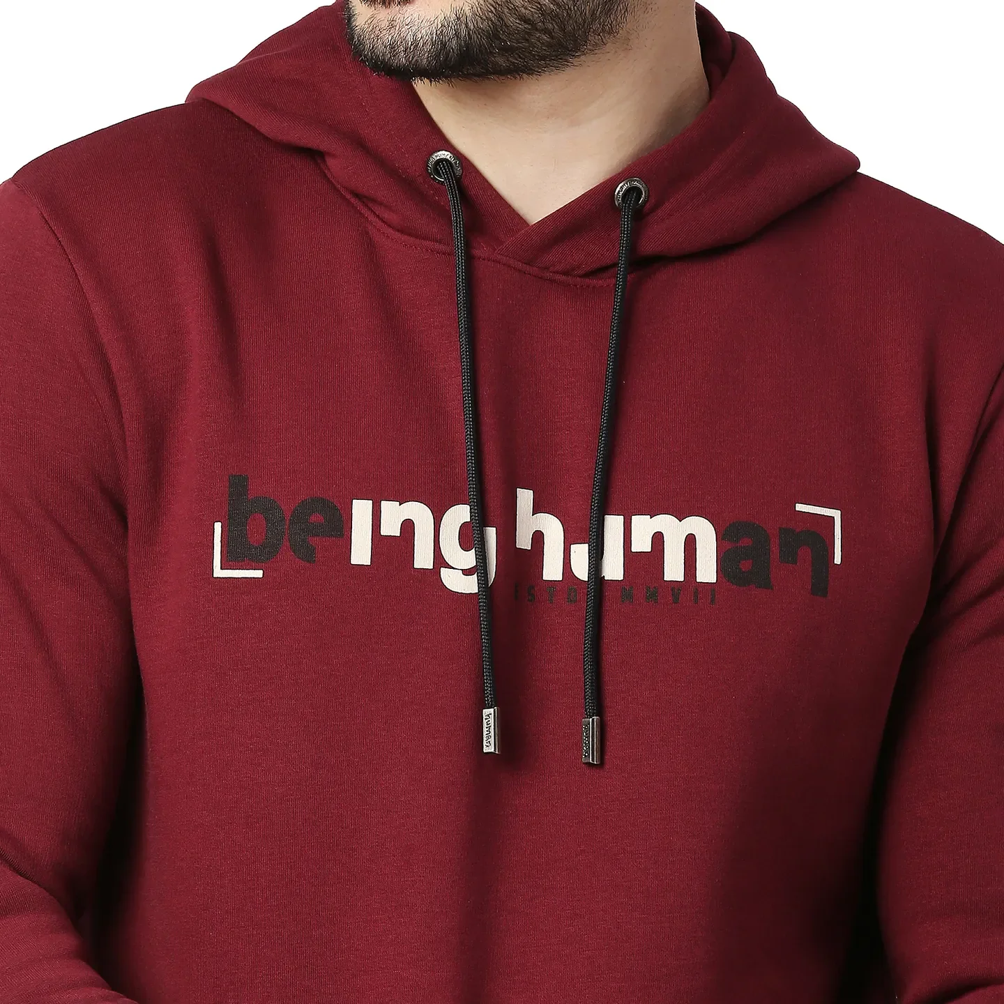 Wine Regular Fit Men's Hoodie by Being Human Clothing - Image 4