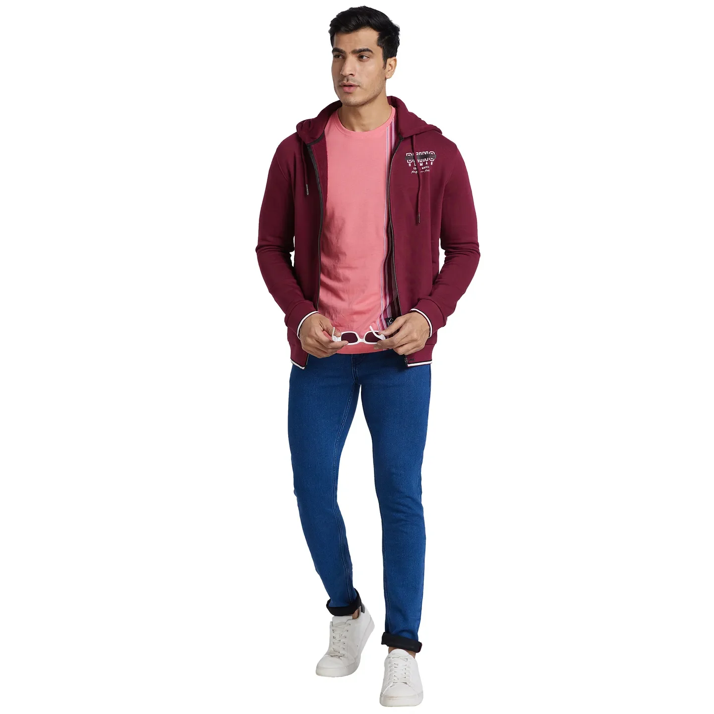Wine Regular Fit Men's Hoodie by Being Human Clothing - Image 6