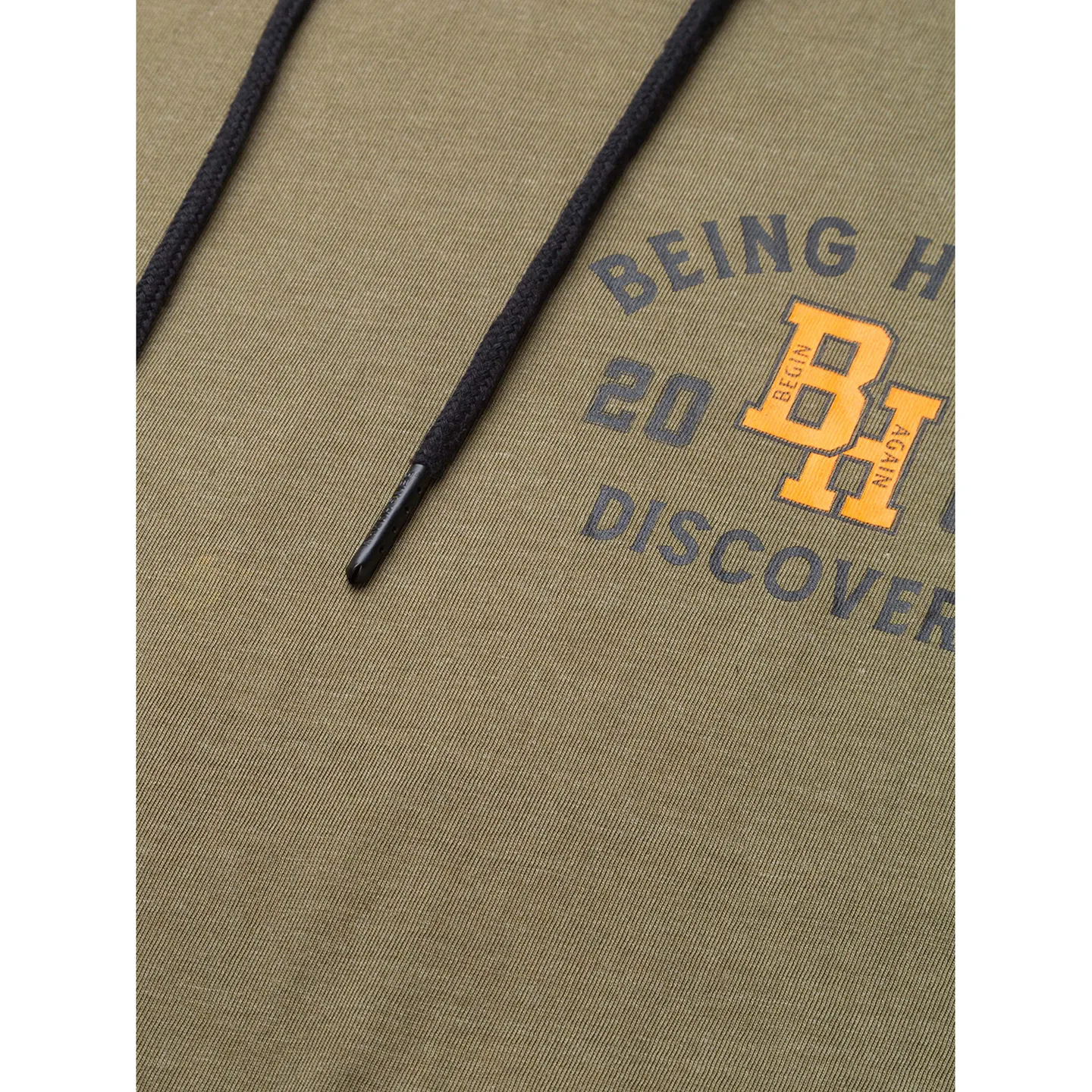 Dark Olive Regular Fit Hooded Neck Men's T-Shirt by Being Human Clothing