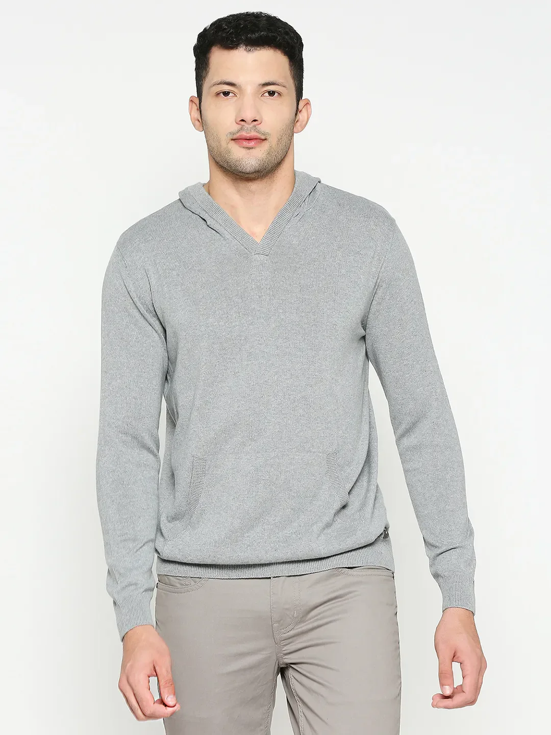 Grey Regular Fit Men's Hoodie by Being Human Clothing
