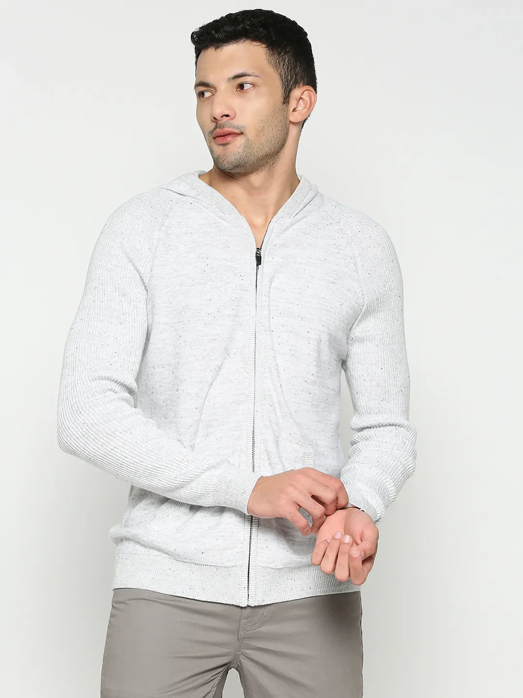 Grey Regular Fit Men's Hoodie by Being Human Clothing