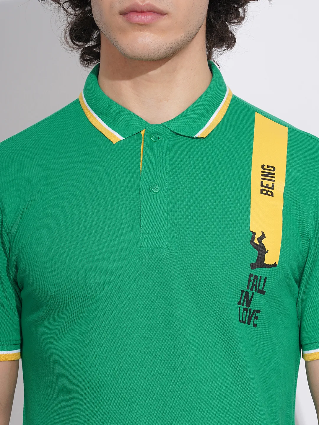 Green Regular Fit Men's Polo T-Shirt by Being Human Clothing - Image 5