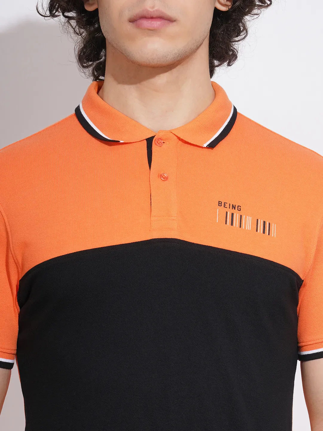 Orange Regular Fit Men's Polo T-Shirt by Being Human Clothing - Image 5