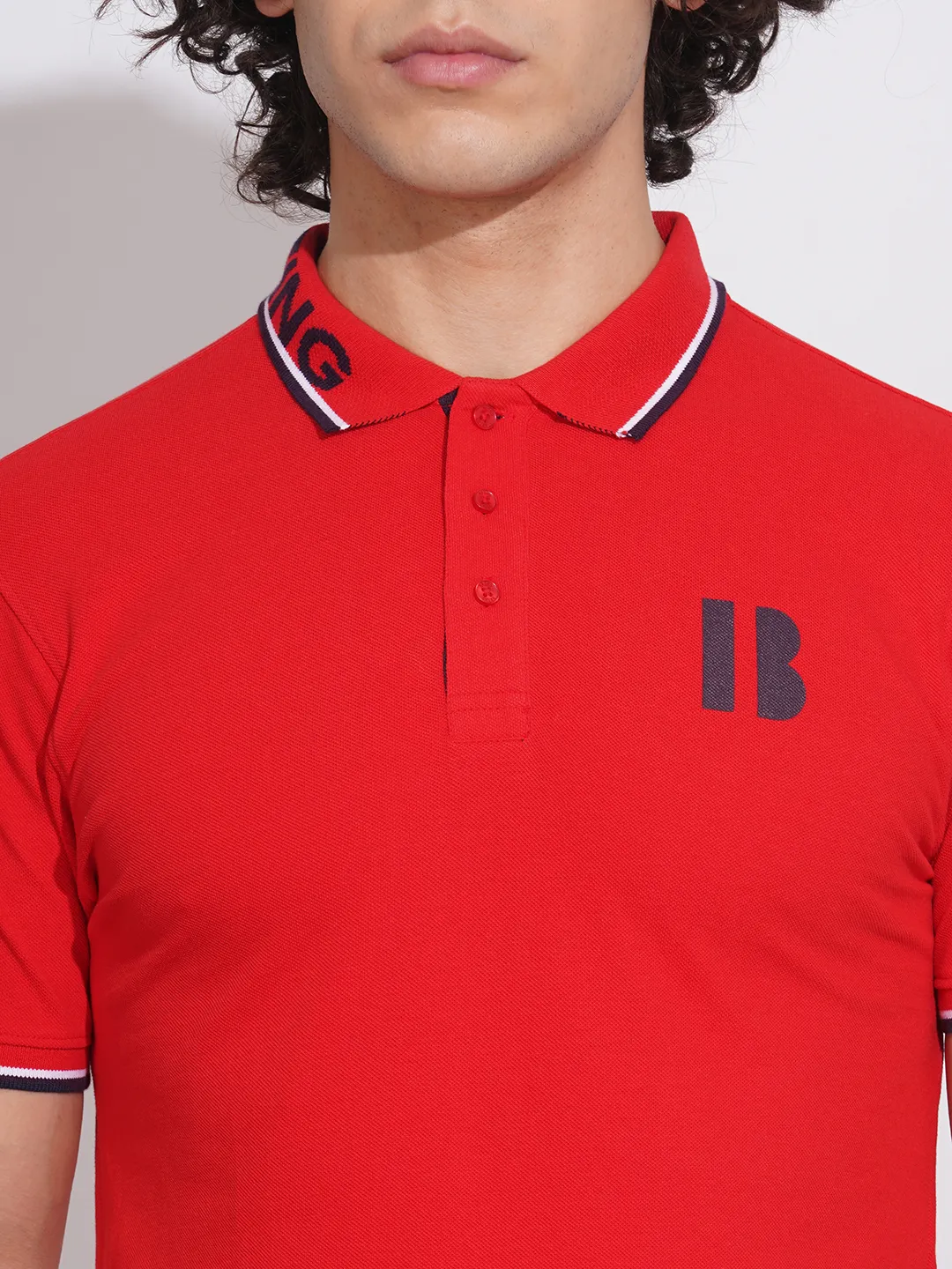 Red Regular Fit Men's Polo T-Shirt by Being Human Clothing - Image 5