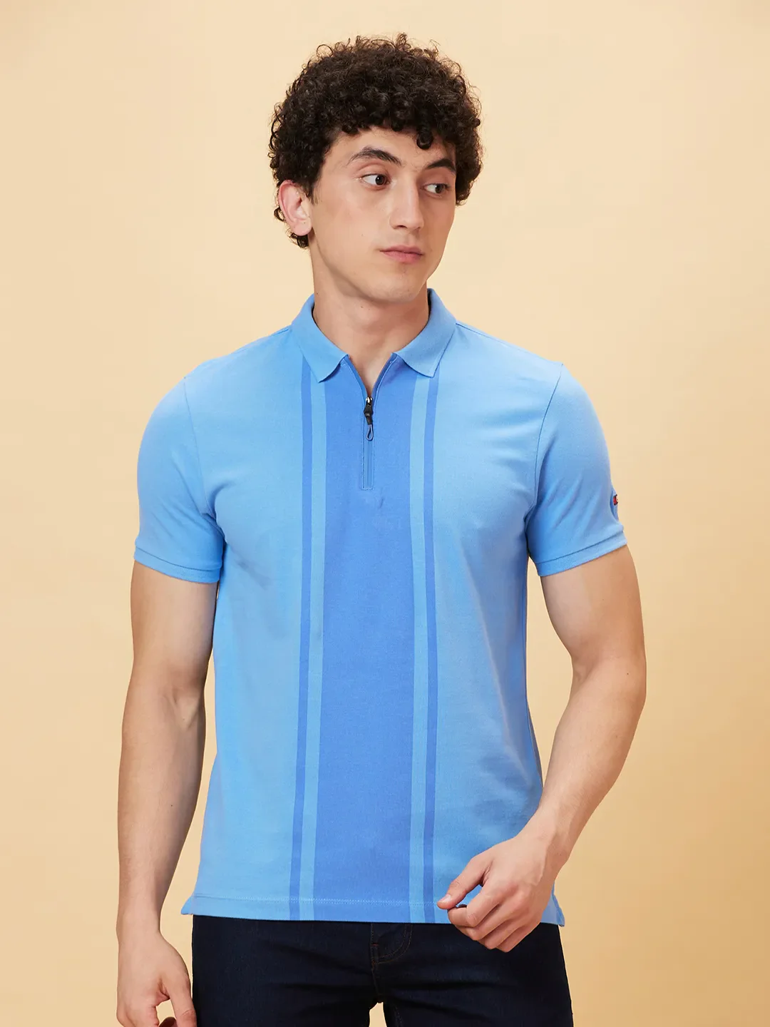 Multicolor Regular Fit Men's Polo T-Shirt by Being Human Clothing - Image 6