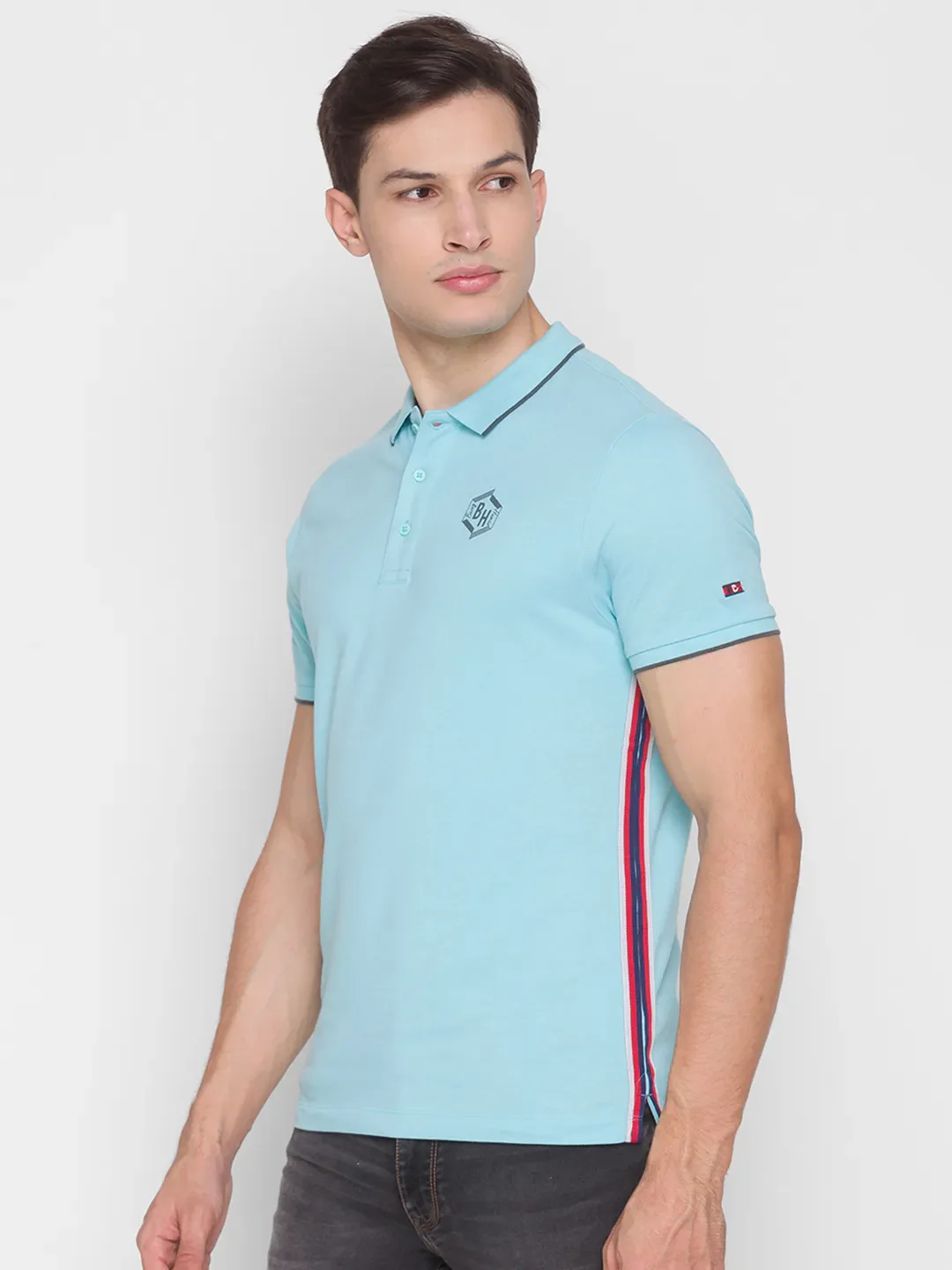 Blue Regular Fit Men's Polo T-Shirt by Being Human Clothing - Image 2