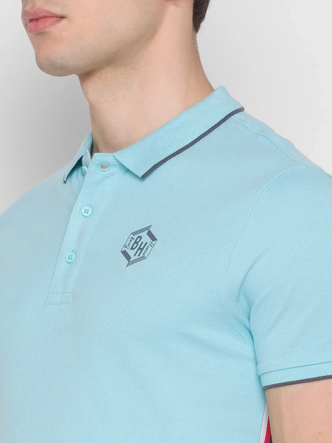Blue Regular Fit Men's Polo T-Shirt by Being Human Clothing - Image 4