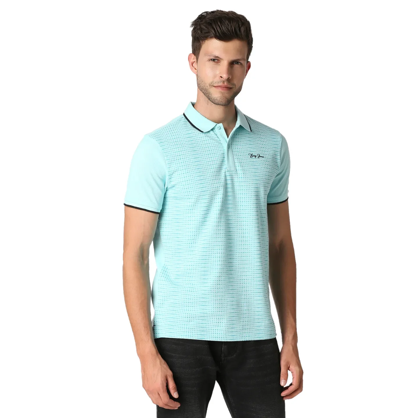 Blue Regular Fit Men's Polo T-Shirt by Being Human Clothing - Image 3