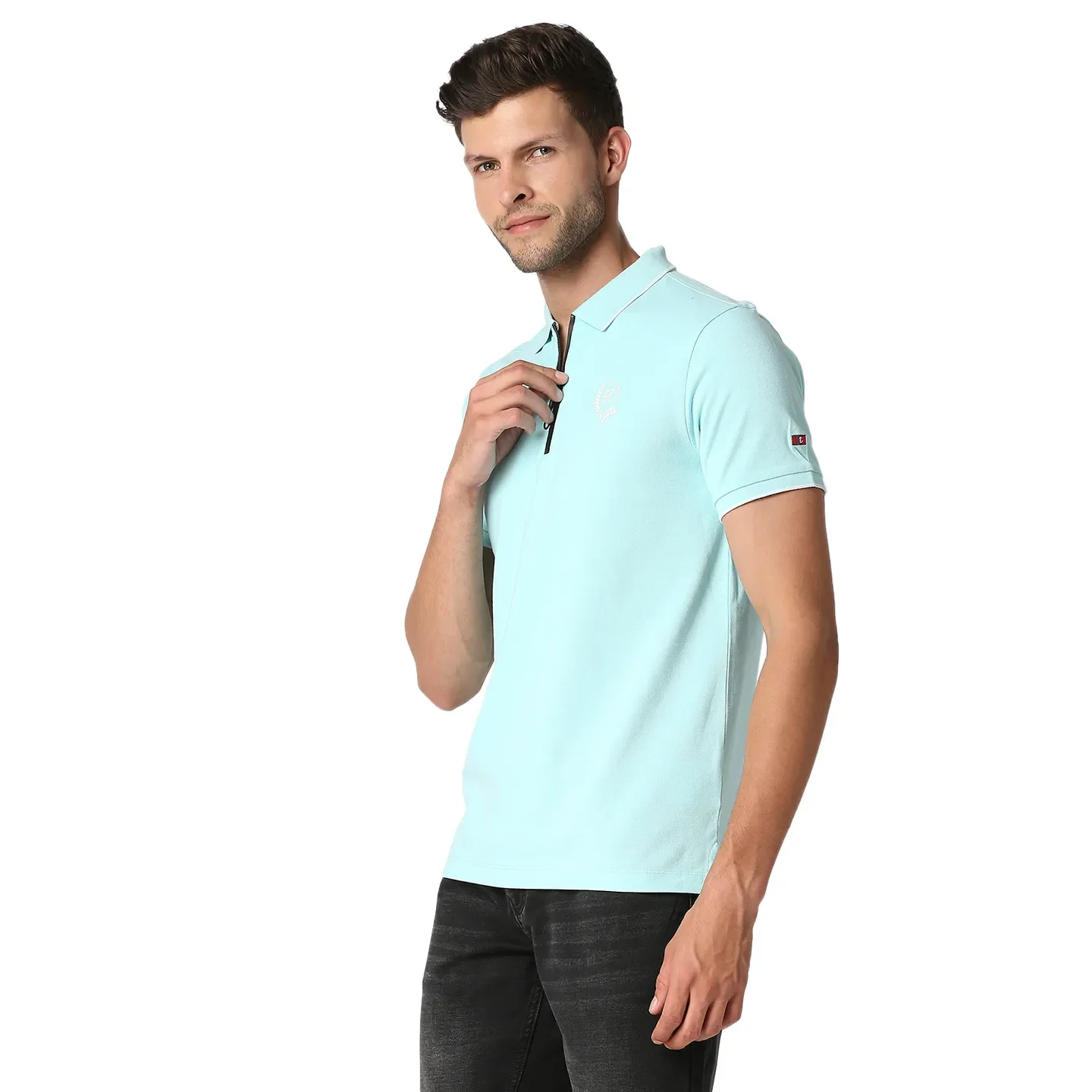 Blue Regular Fit Men's Polo T-Shirt by Being Human Clothing - Image 2