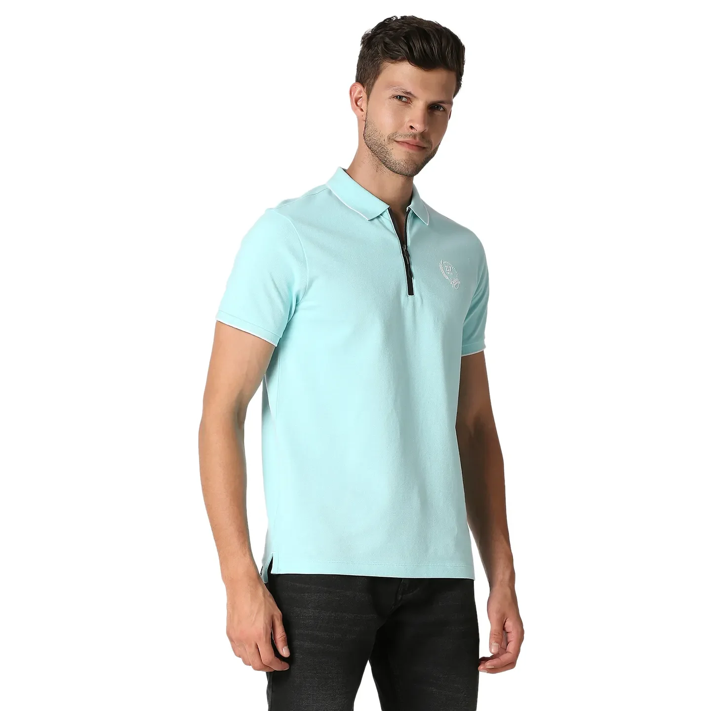 Blue Regular Fit Men's Polo T-Shirt by Being Human Clothing - Image 3