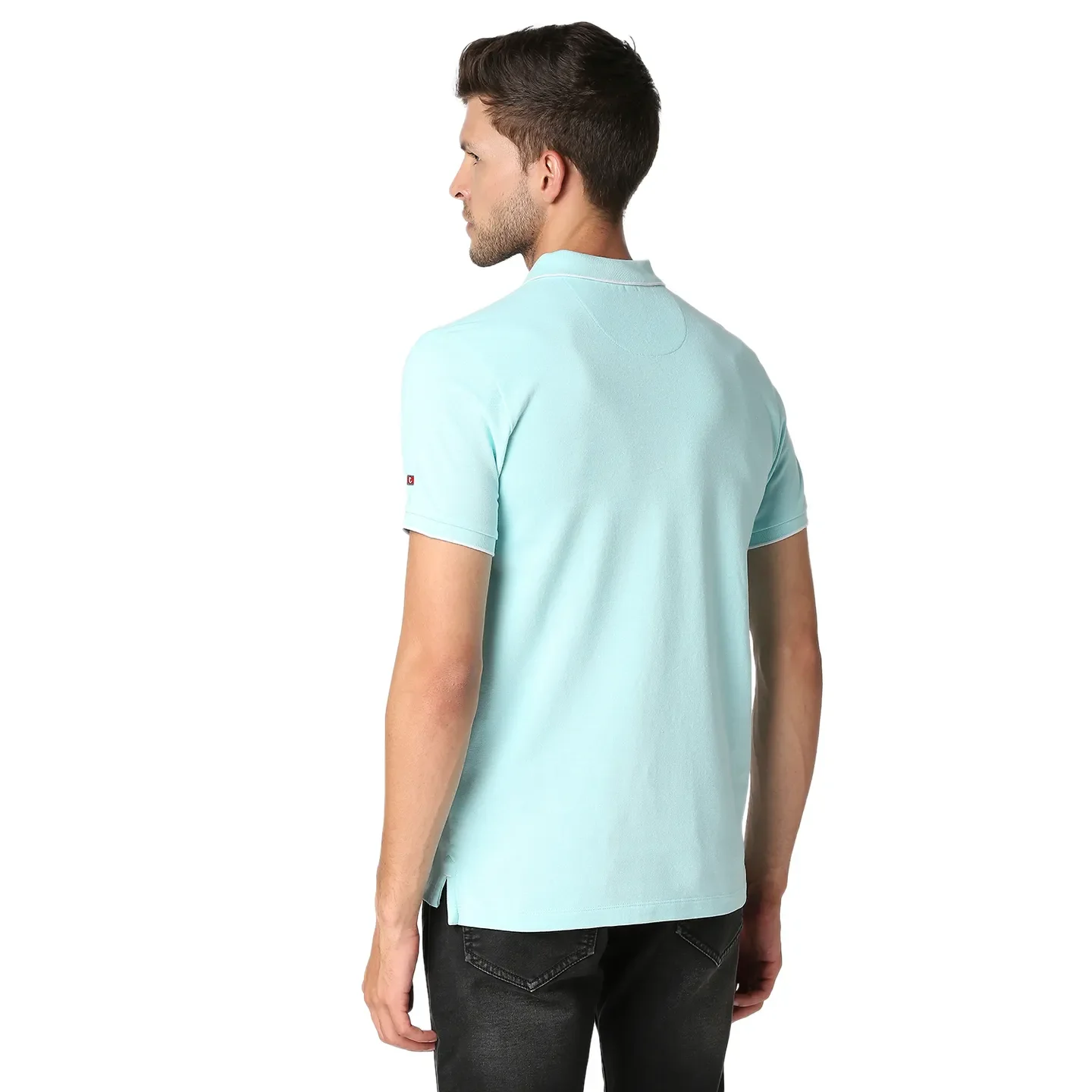 Blue Regular Fit Men's Polo T-Shirt by Being Human Clothing - Image 4