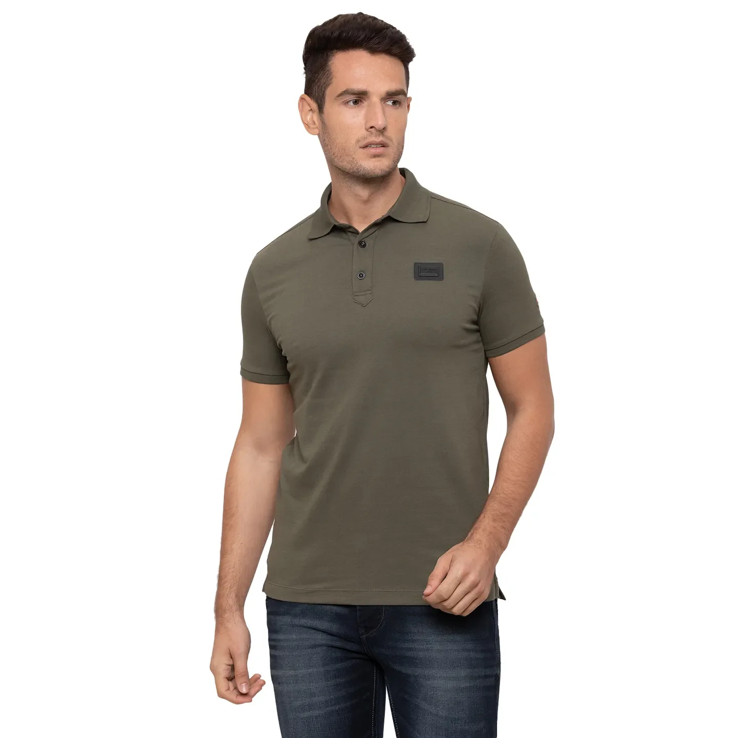 Green Regular Fit Men's Polo T-Shirt by Being Human Clothing