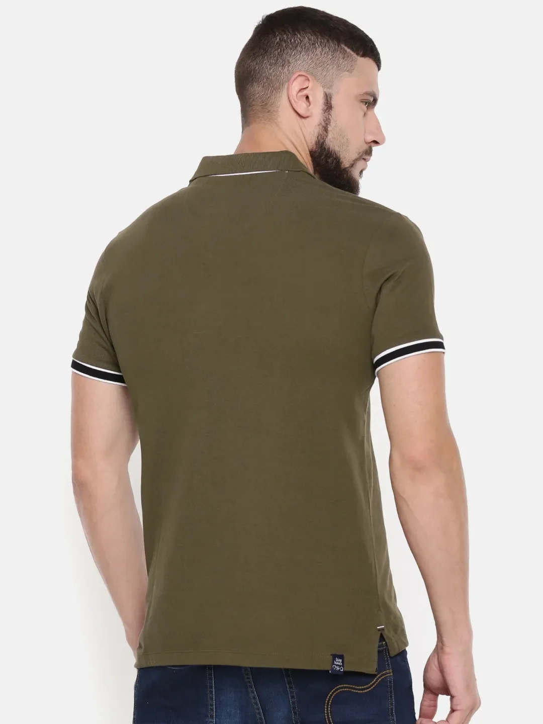 Green Regular Fit Men's Polo T-Shirt by Being Human Clothing - Image 2