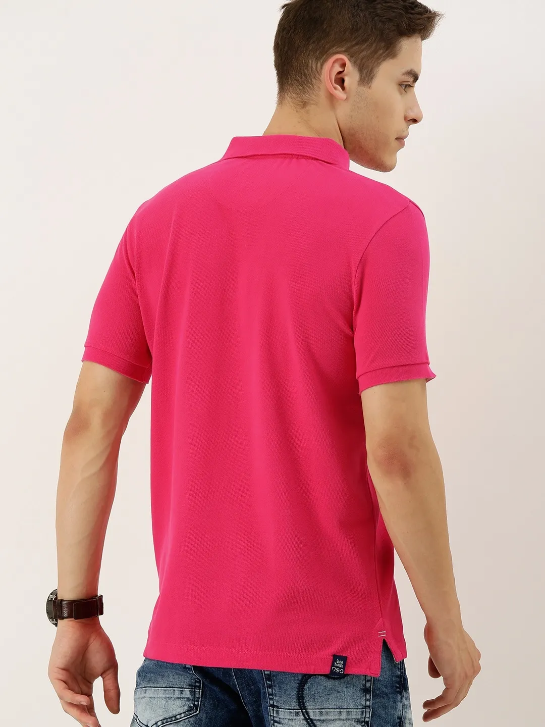 Red Regular Fit Men's Polo T-Shirt by Being Human Clothing - Image 3