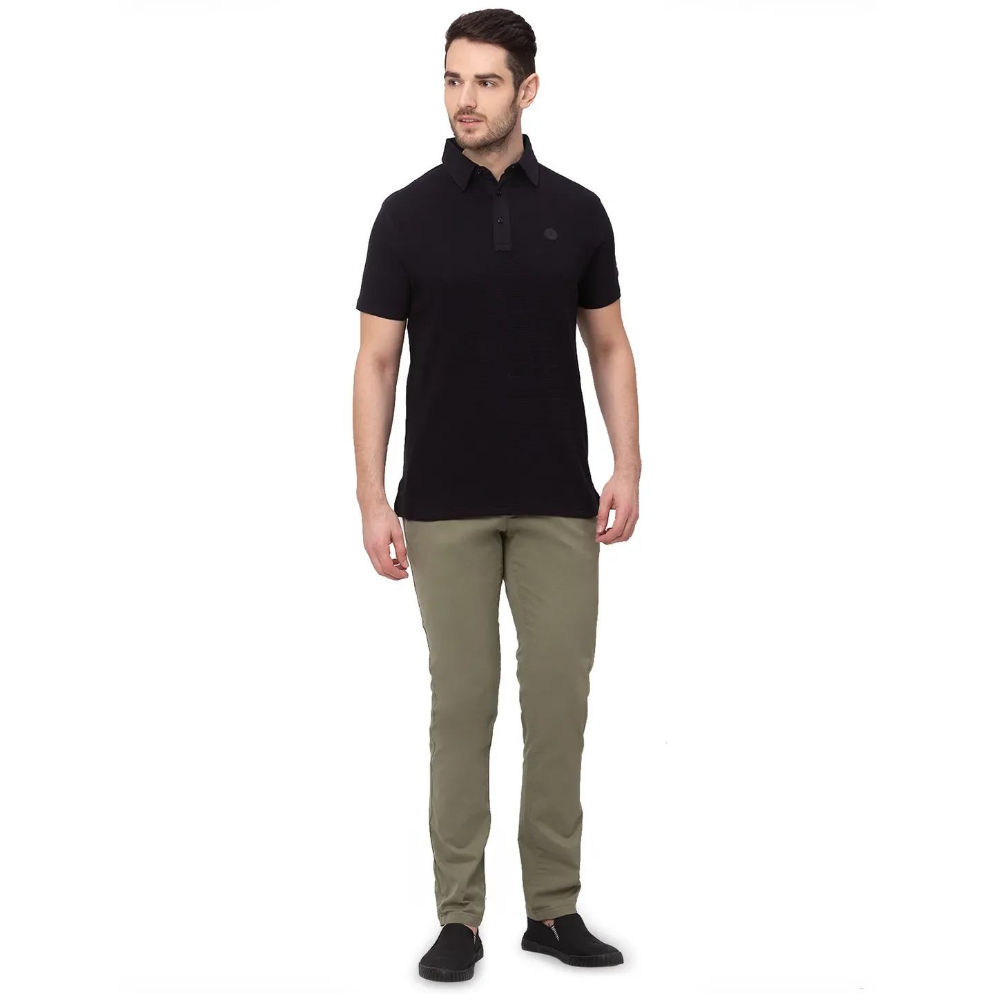 Black Regular Fit Men's Polo T-Shirt by Being Human Clothing - Image 5