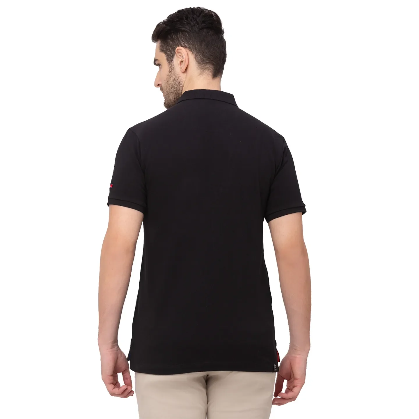 Black Regular Fit Men's Polo T-Shirt by Being Human Clothing - Image 2