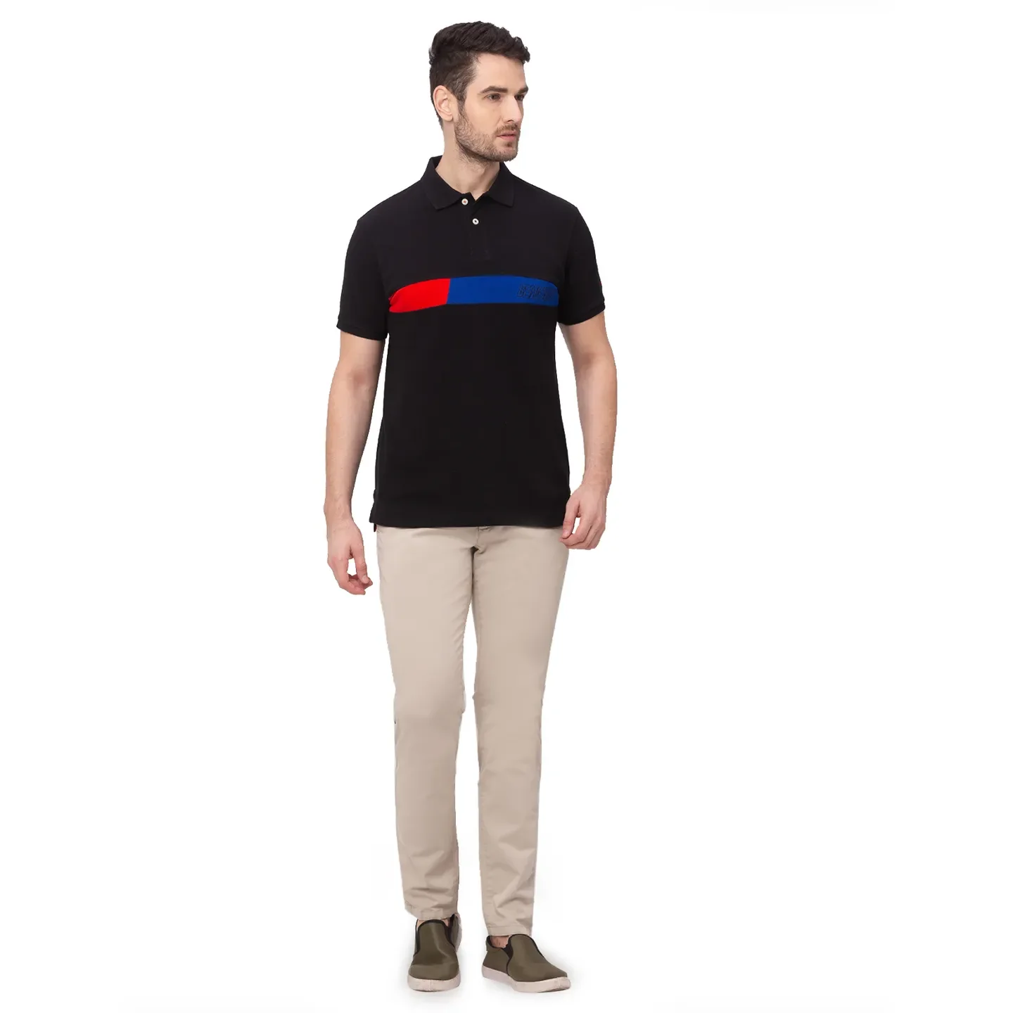 Black Regular Fit Men's Polo T-Shirt by Being Human Clothing - Image 5