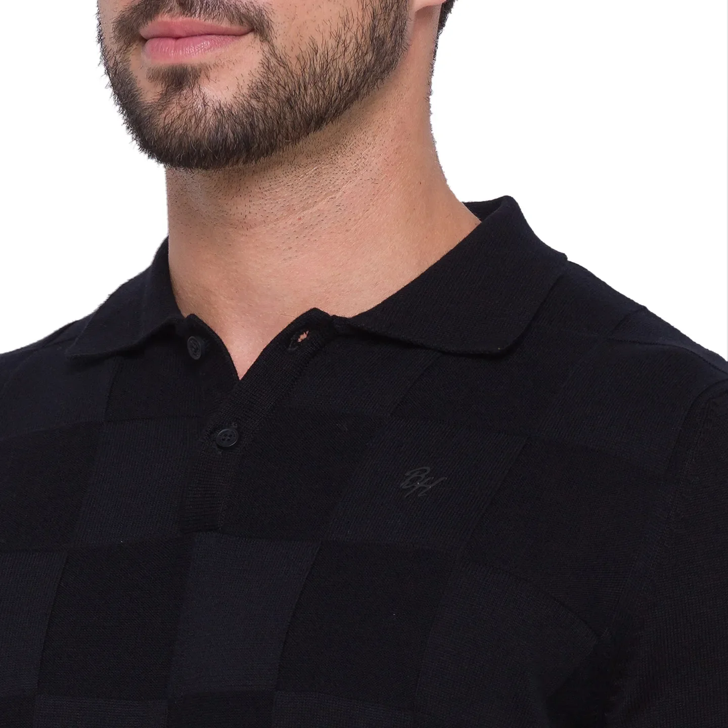 Black Regular Fit Men's Polo T-Shirt by Being Human Clothing - Image 5