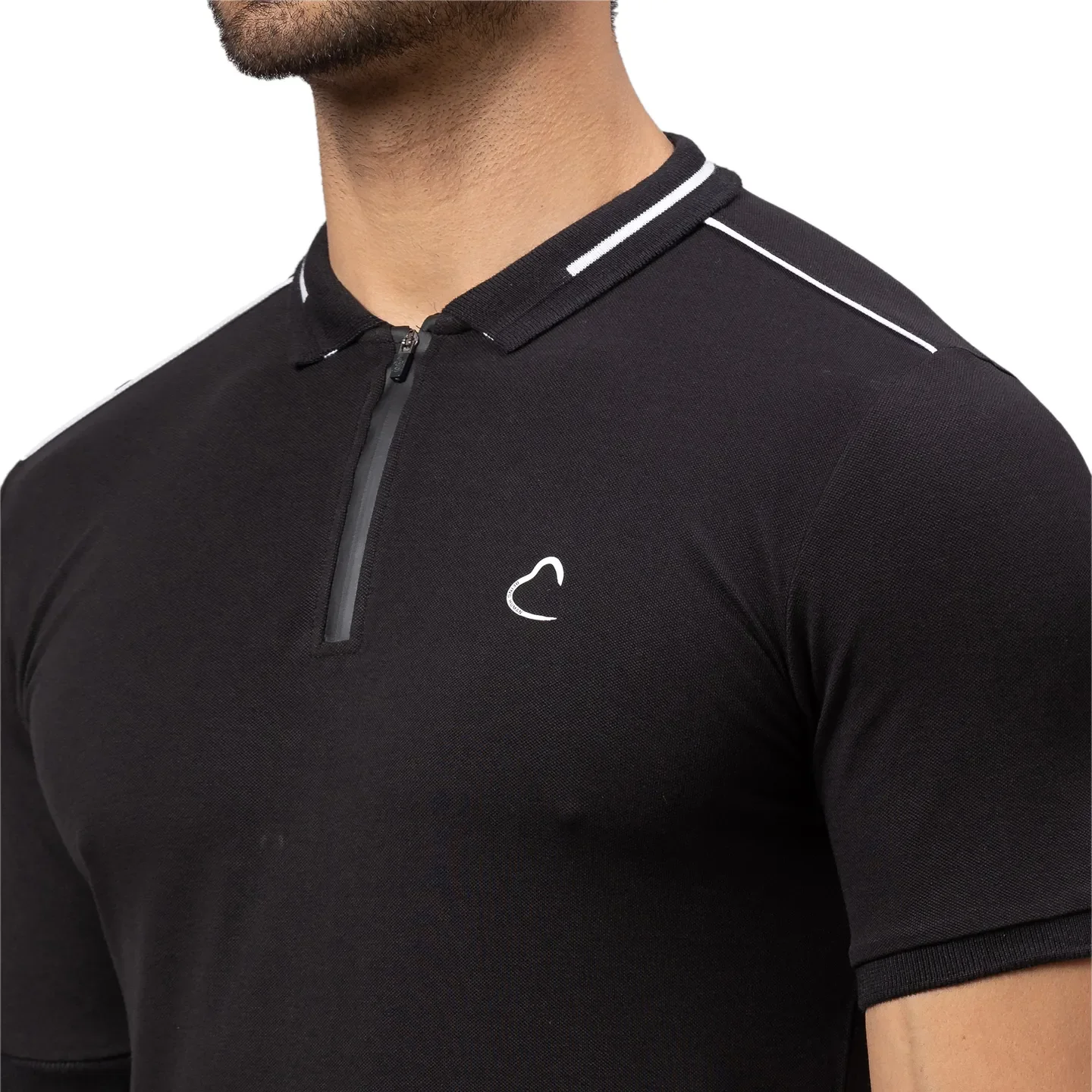 Black Regular Fit Men's Polo T-Shirt by Being Human Clothing - Image 5
