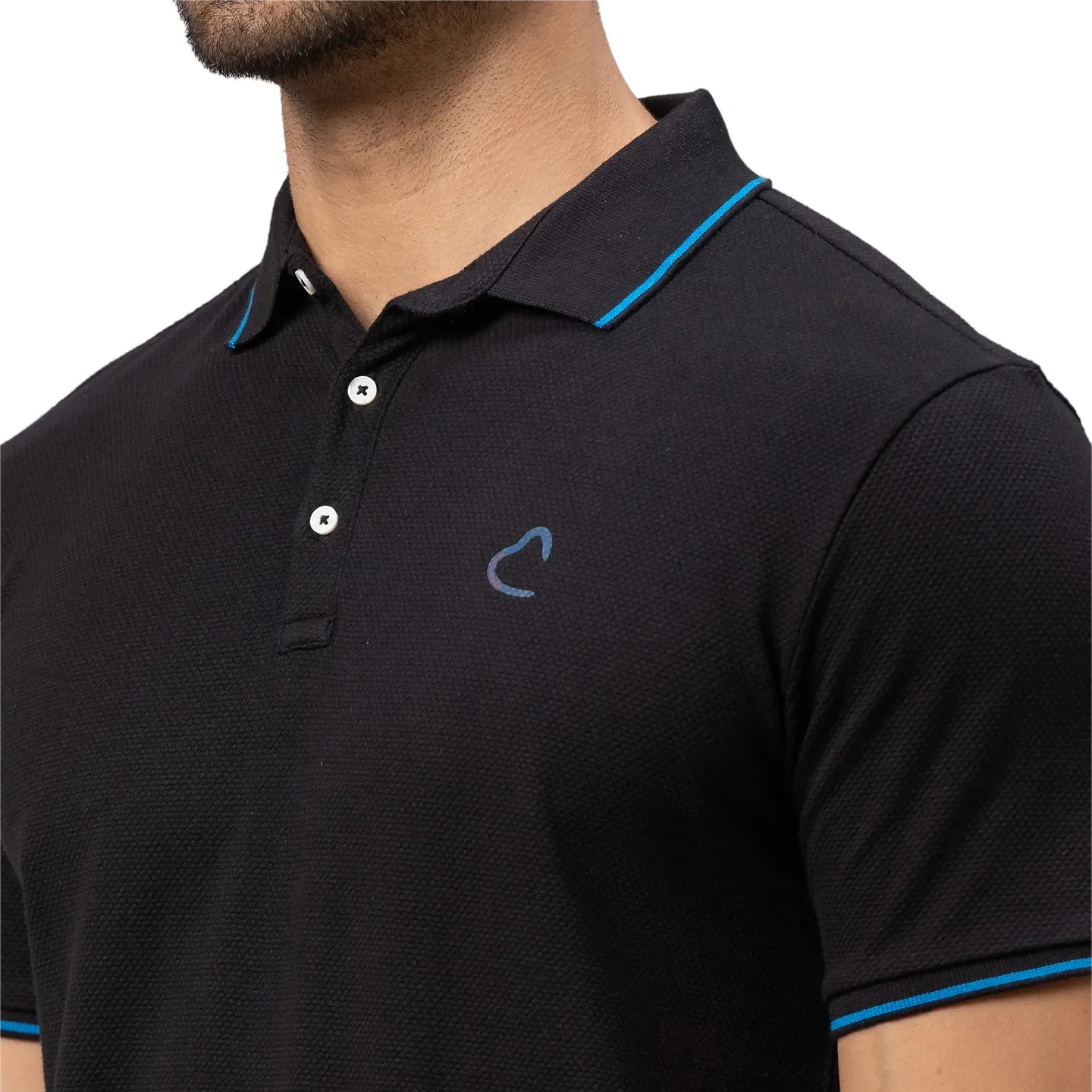 Black Regular Fit Men's Polo T-Shirt by Being Human Clothing - Image 5