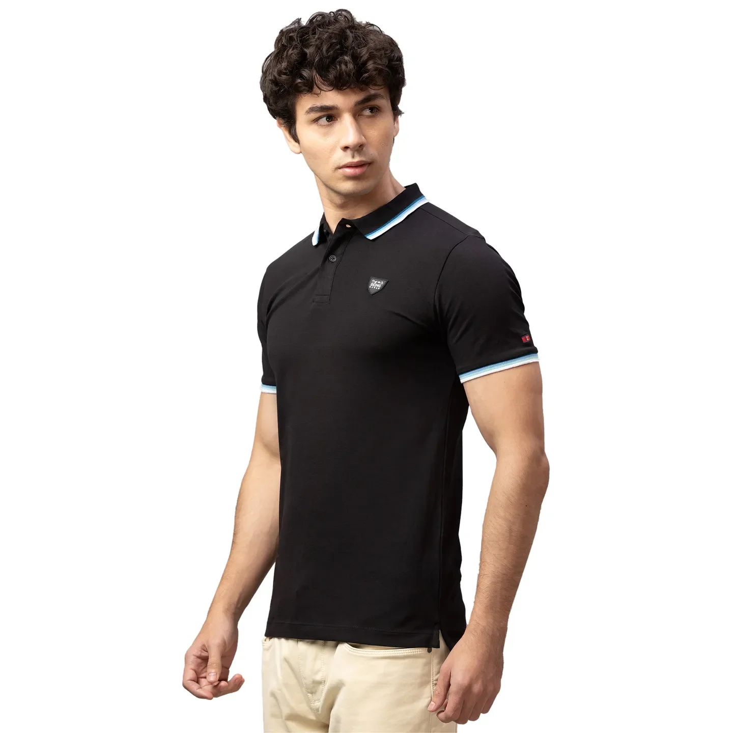 Black Regular Fit Men's Polo T-Shirt by Being Human Clothing - Image 4