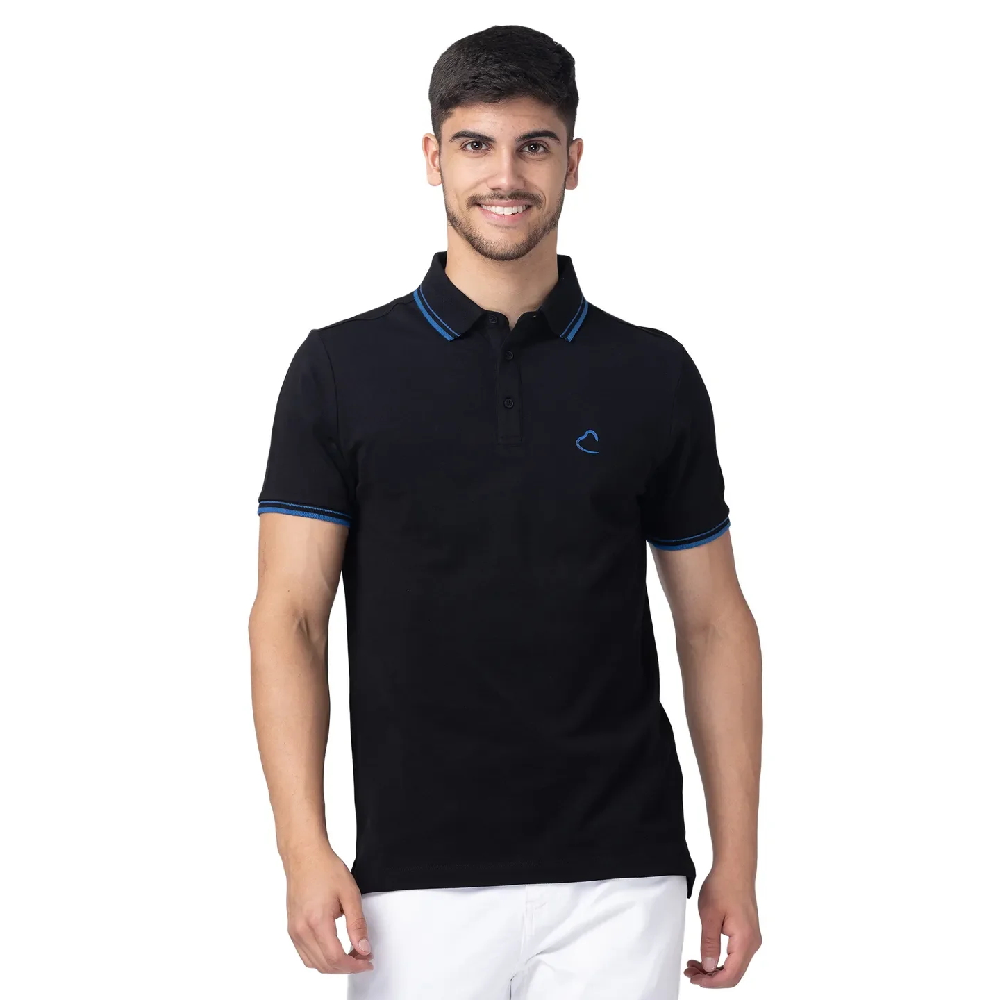 Black Regular Fit Men's Polo T-Shirt by Being Human Clothing