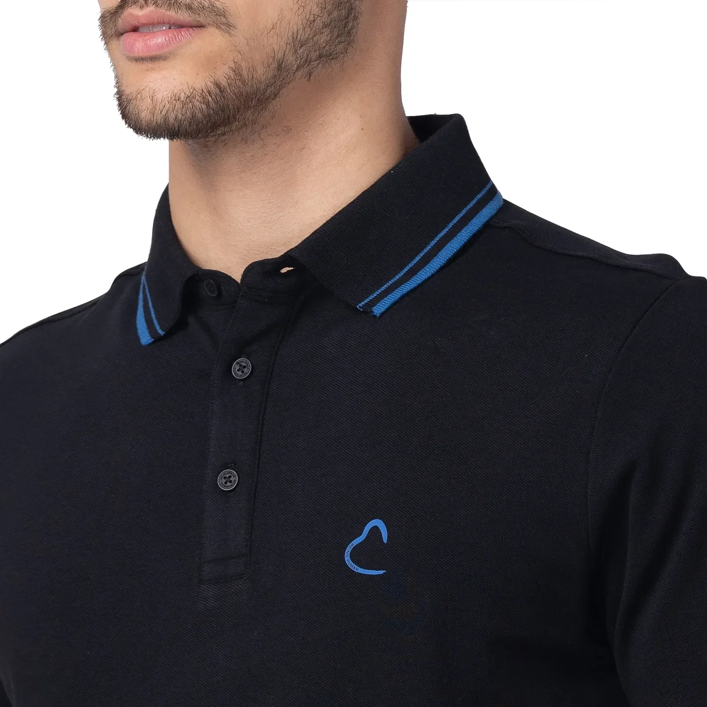 Black Regular Fit Men's Polo T-Shirt by Being Human Clothing - Image 4