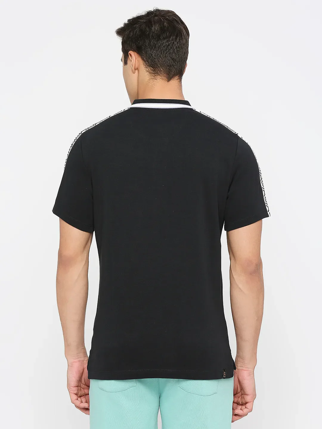 Black Regular Fit Men's Polo T-Shirt by Being Human Clothing - Image 4