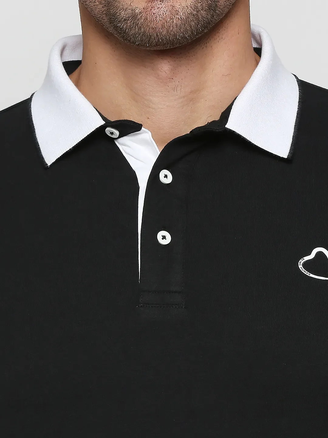 Black Regular Fit Men's Polo T-Shirt by Being Human Clothing - Image 5