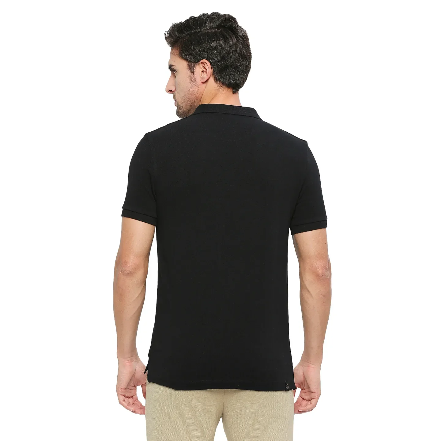 Black Regular Fit Men's Polo T-shirt by Being Human Clothing - Image 4