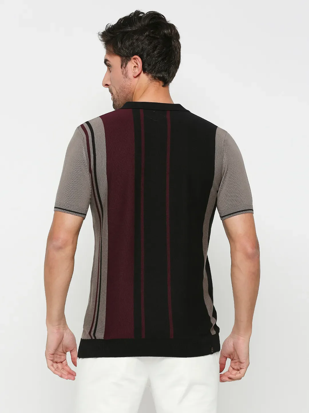 Black Regular Fit Men's Polo T-Shirt by Being Human Clothing - Image 4