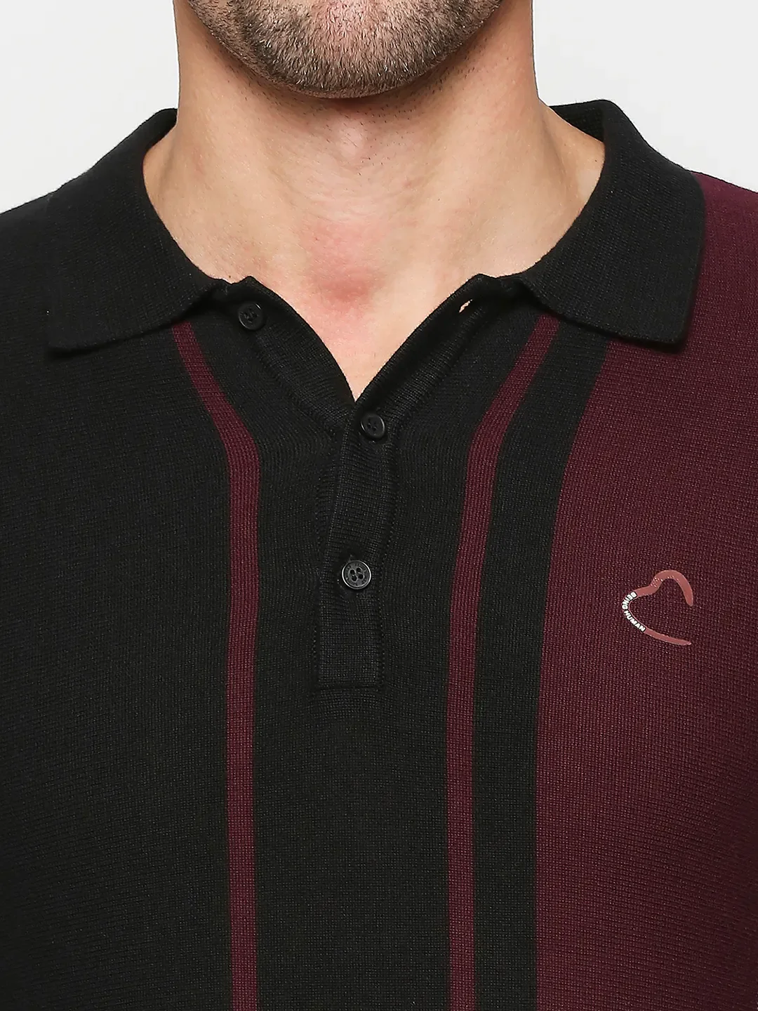Black Regular Fit Men's Polo T-Shirt by Being Human Clothing - Image 5