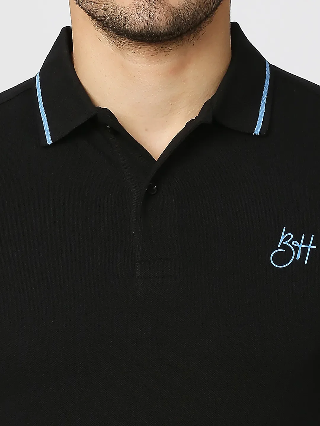 Black Regular Fit Men's Polo T-Shirt by Being Human Clothing - Image 5