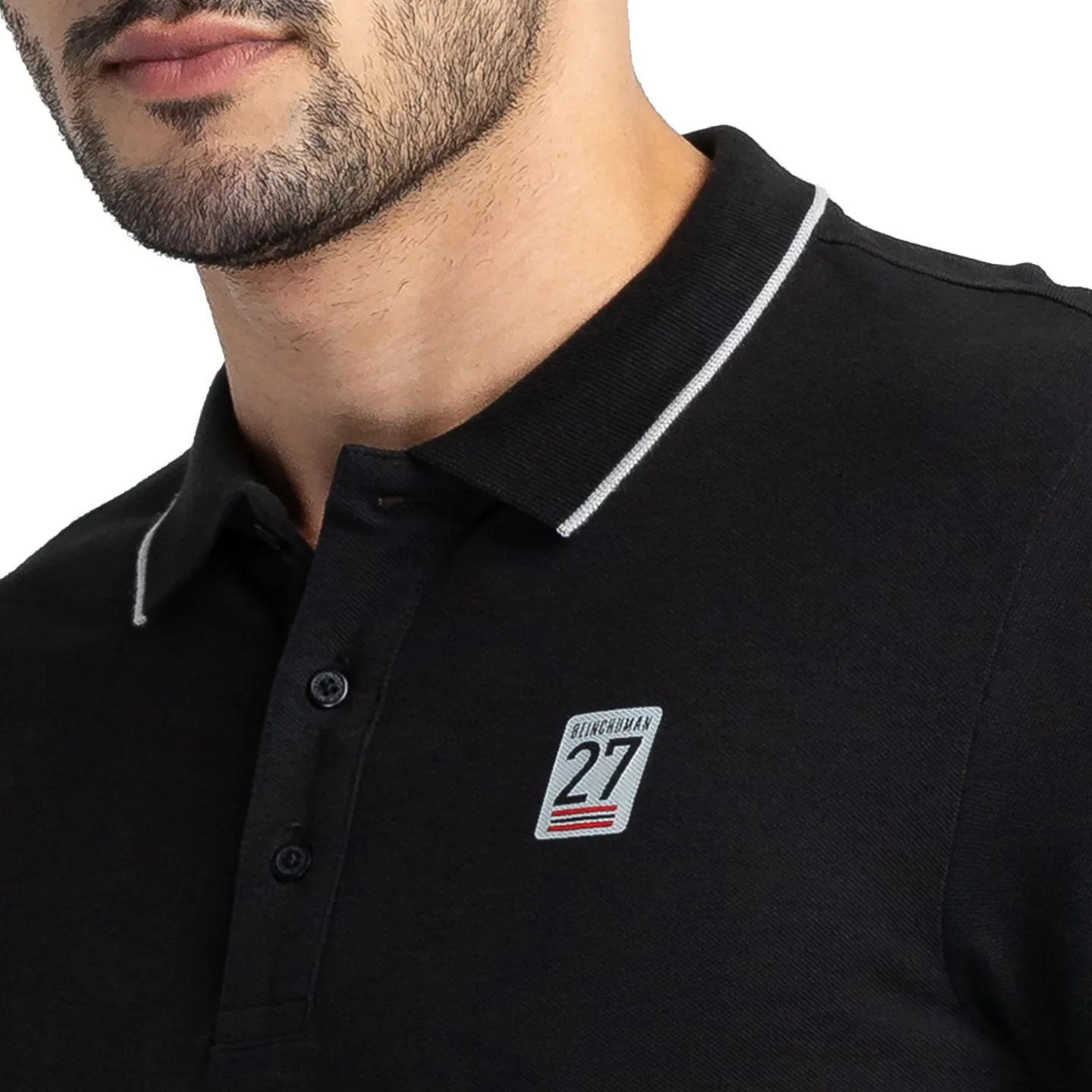 Black Regular Fit Men's Polo T-Shirt by Being Human Clothing - Image 5