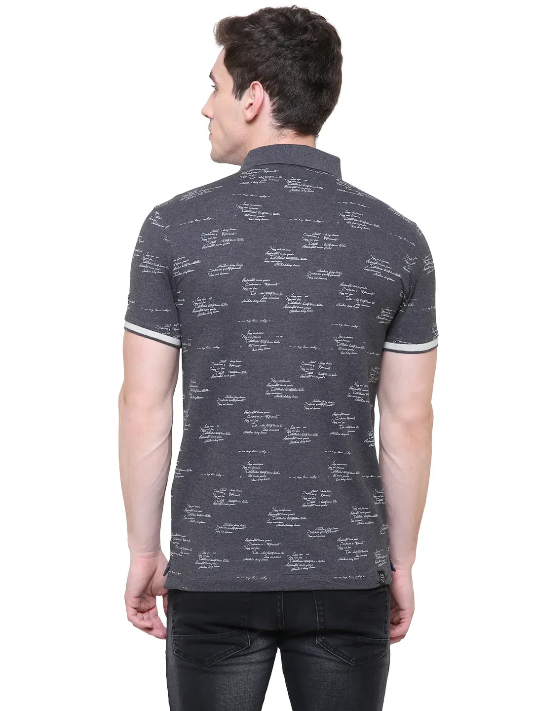 Black Regular Fit Men's Polo T-Shirt by Being Human Clothing - Image 5