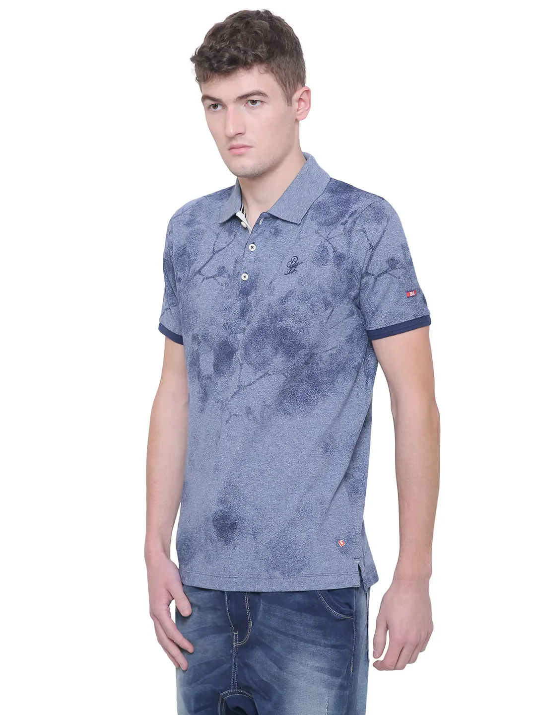 Blue Regular Fit Men's Polo T-Shirt by Being Human Clothing - Image 4