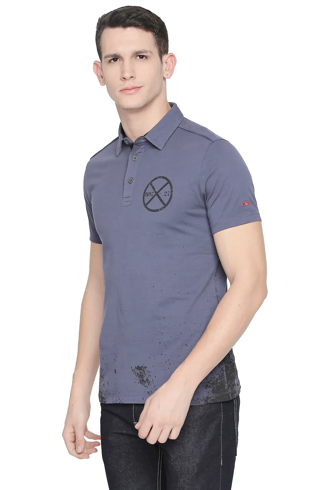 Blue Regular Fit Men's Polo T-Shirt by Being Human Clothing - Image 2