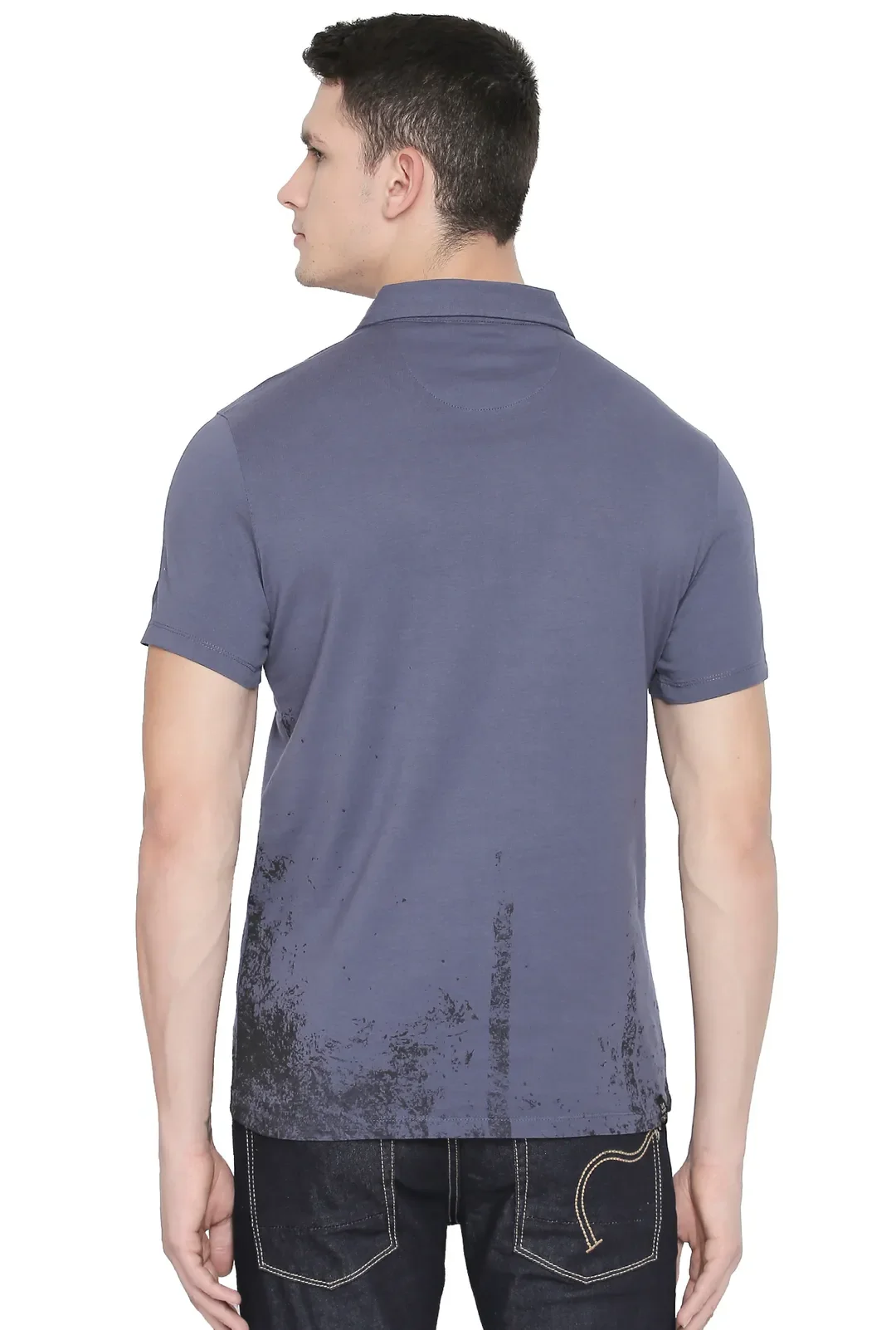 Blue Regular Fit Men's Polo T-Shirt by Being Human Clothing - Image 3