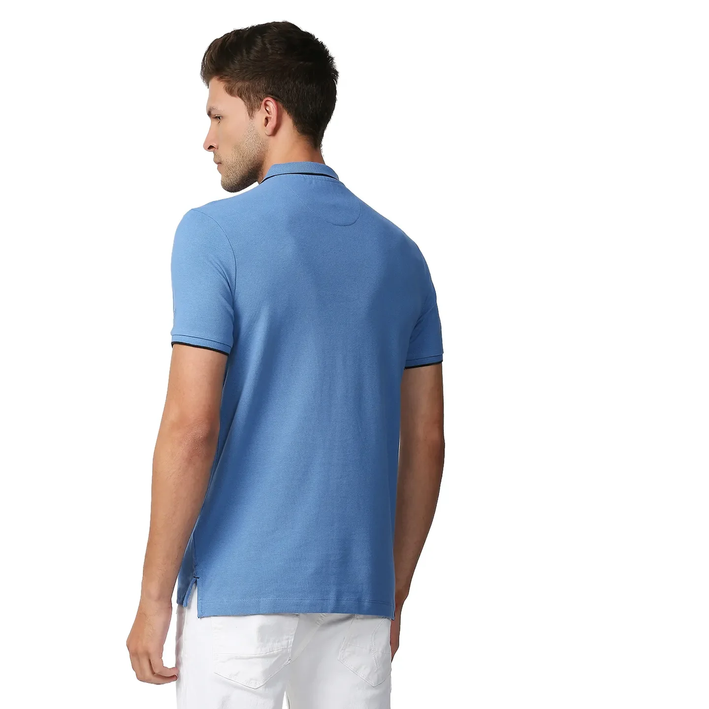 Blue Regular Fit Men's Polo T-Shirt by Being Human Clothing - Image 4