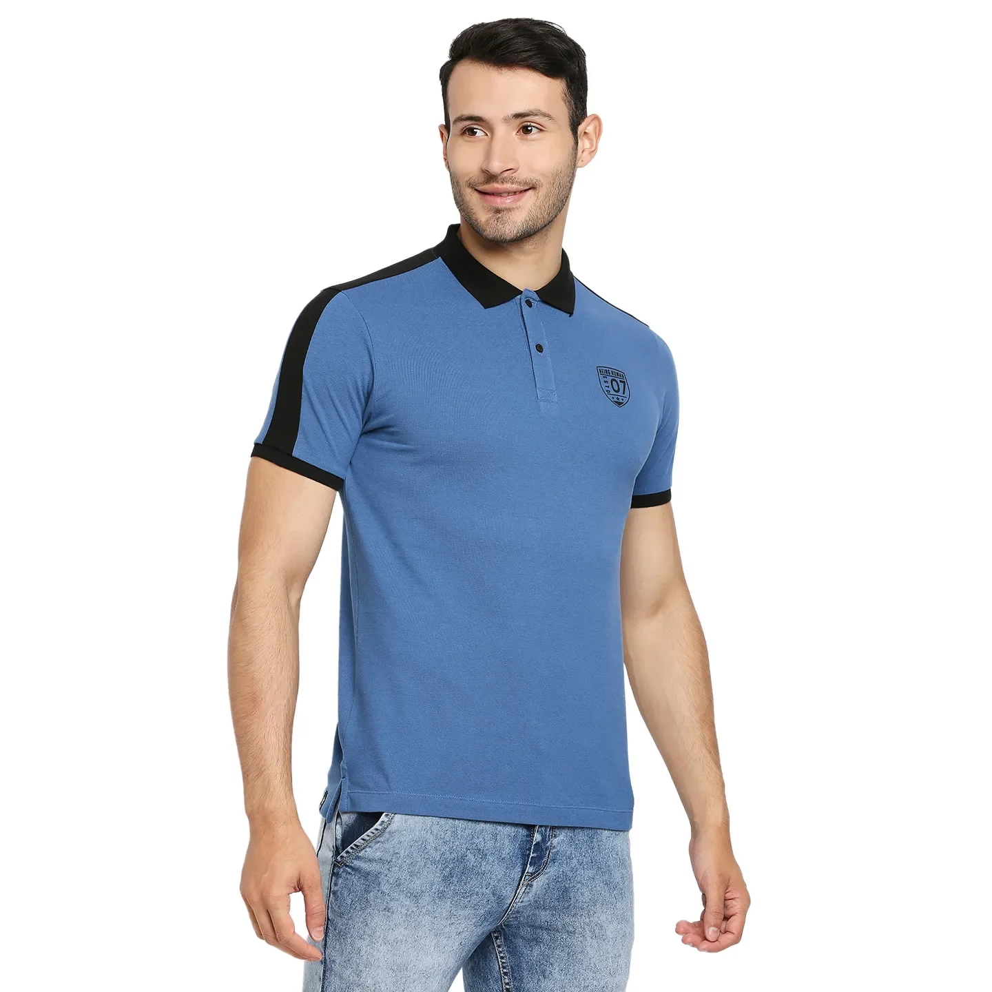 Blue Regular Fit Men's Polo T-Shirt by Being Human Clothing - Image 3