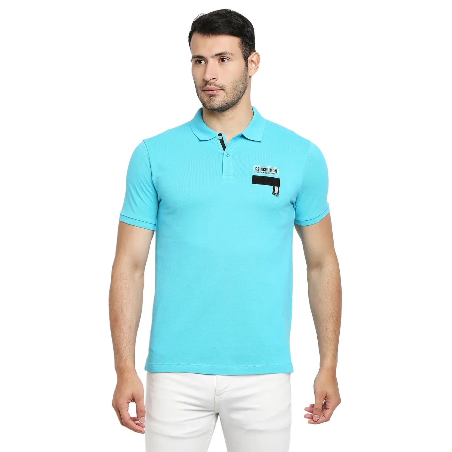 Blue Regular Fit Men's Polo T-Shirt by Being Human Clothing