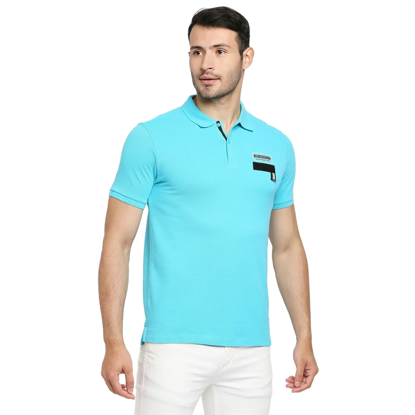 Blue Regular Fit Men's Polo T-Shirt by Being Human Clothing - Image 3