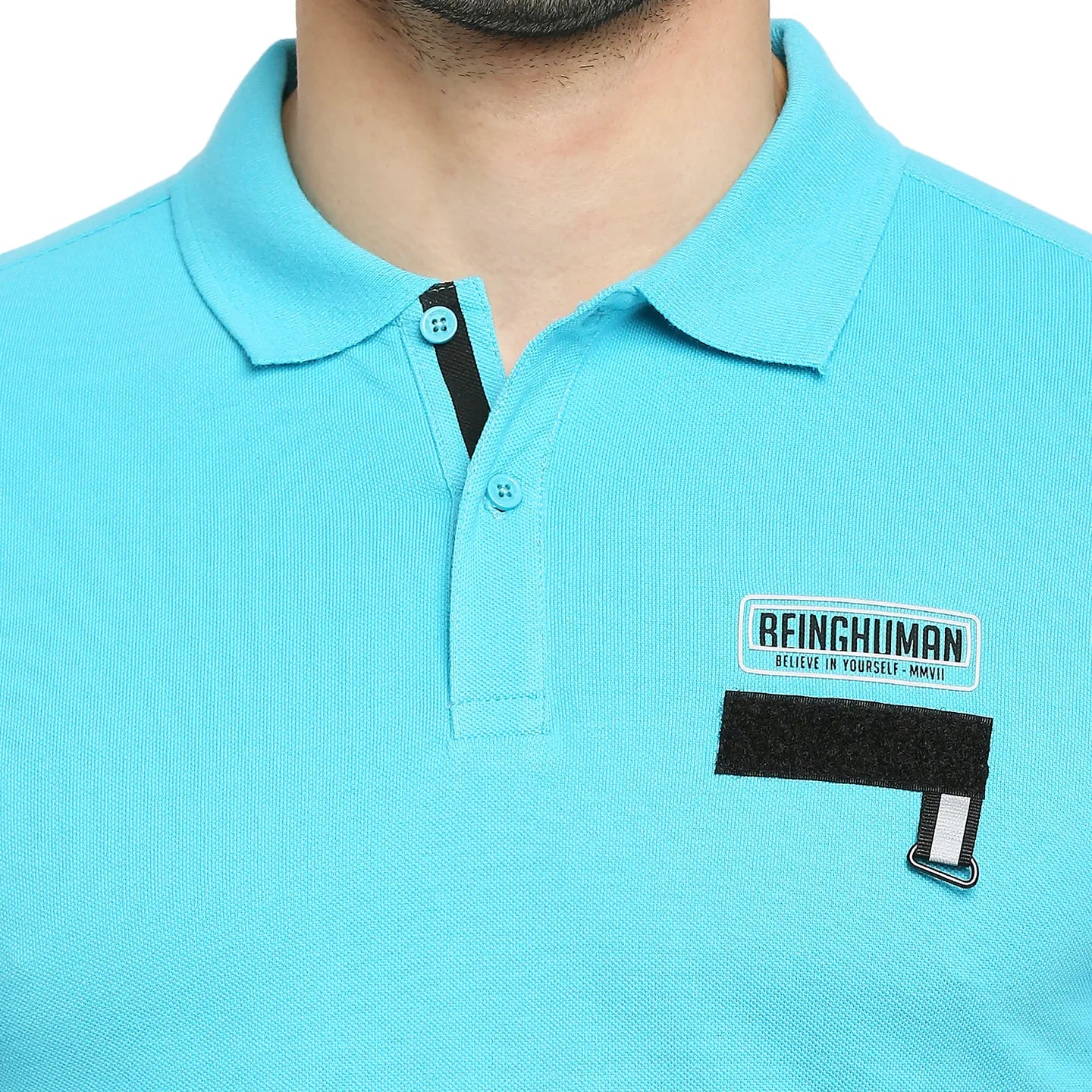Blue Regular Fit Men's Polo T-Shirt by Being Human Clothing - Image 5